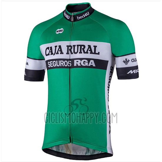 Caja Rural Cycling Jersey Bib Short 2018 Men Short Sleeve Green
